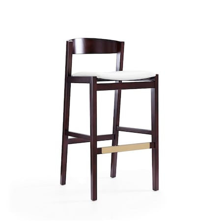 Celebracion Klismos Ivory & Dark Walnut Beech Wood Barstool 40.75 x 20 x 20.5 in. CE1810779
